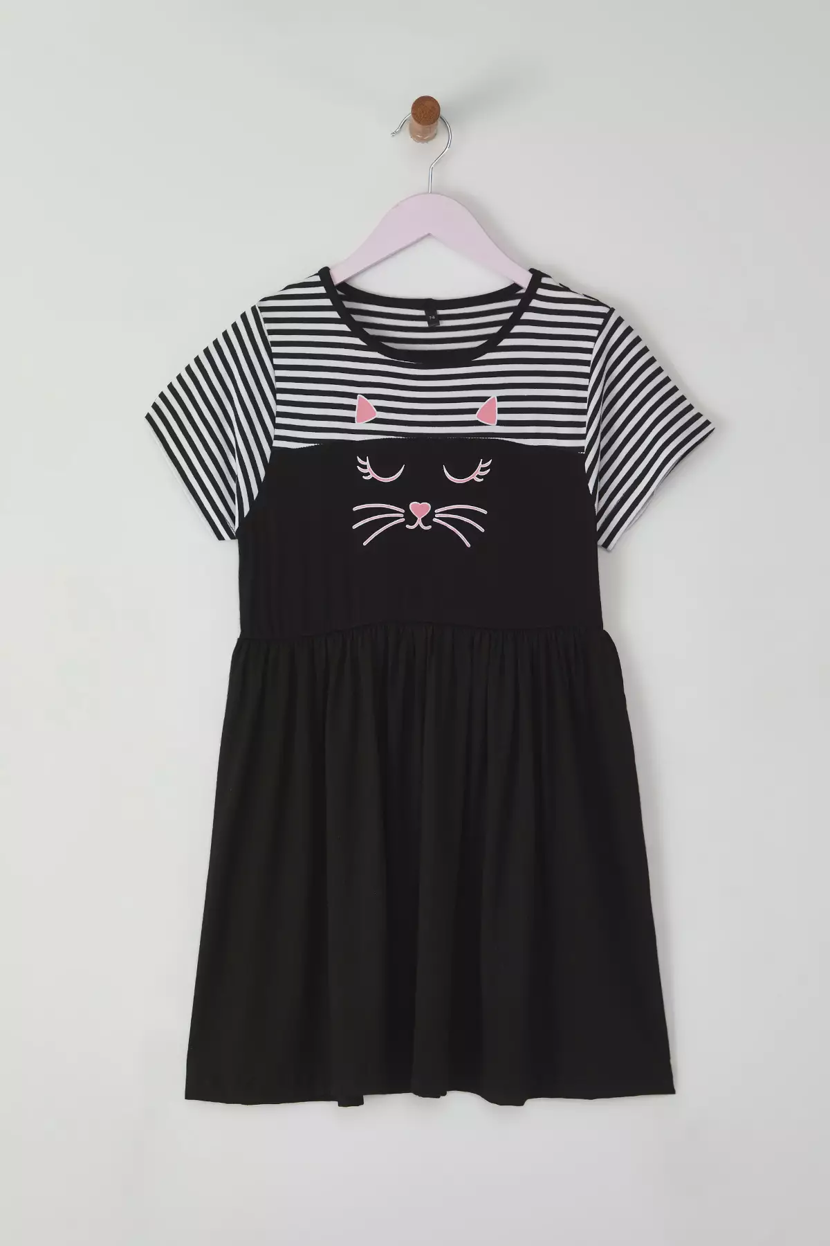 Striped Short Sleeve Mini Knit Dress