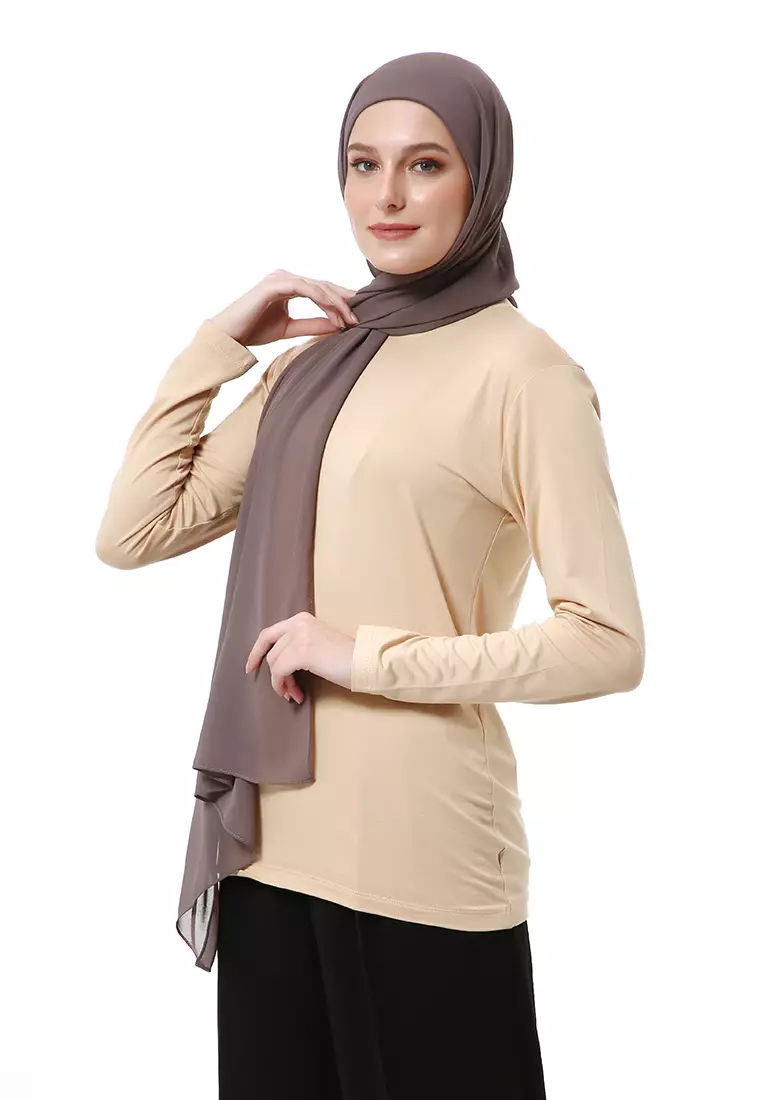 Zhalika Phasmina Motif Polos High Premium Quality - Mocca