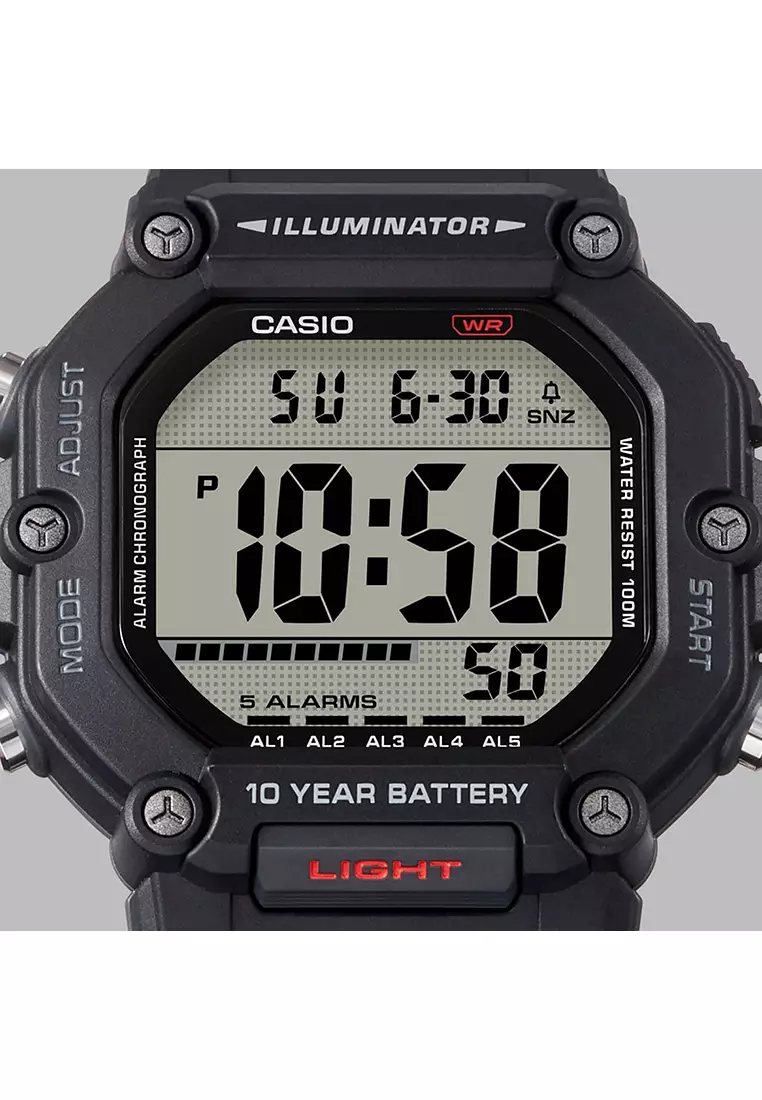 AE-1600H-1AV Men Digital Watch Black Resin Strap