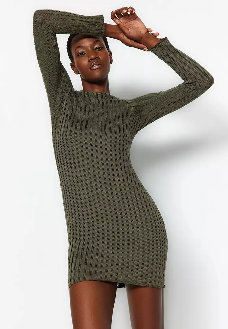 Khaki hotsell knitted dress