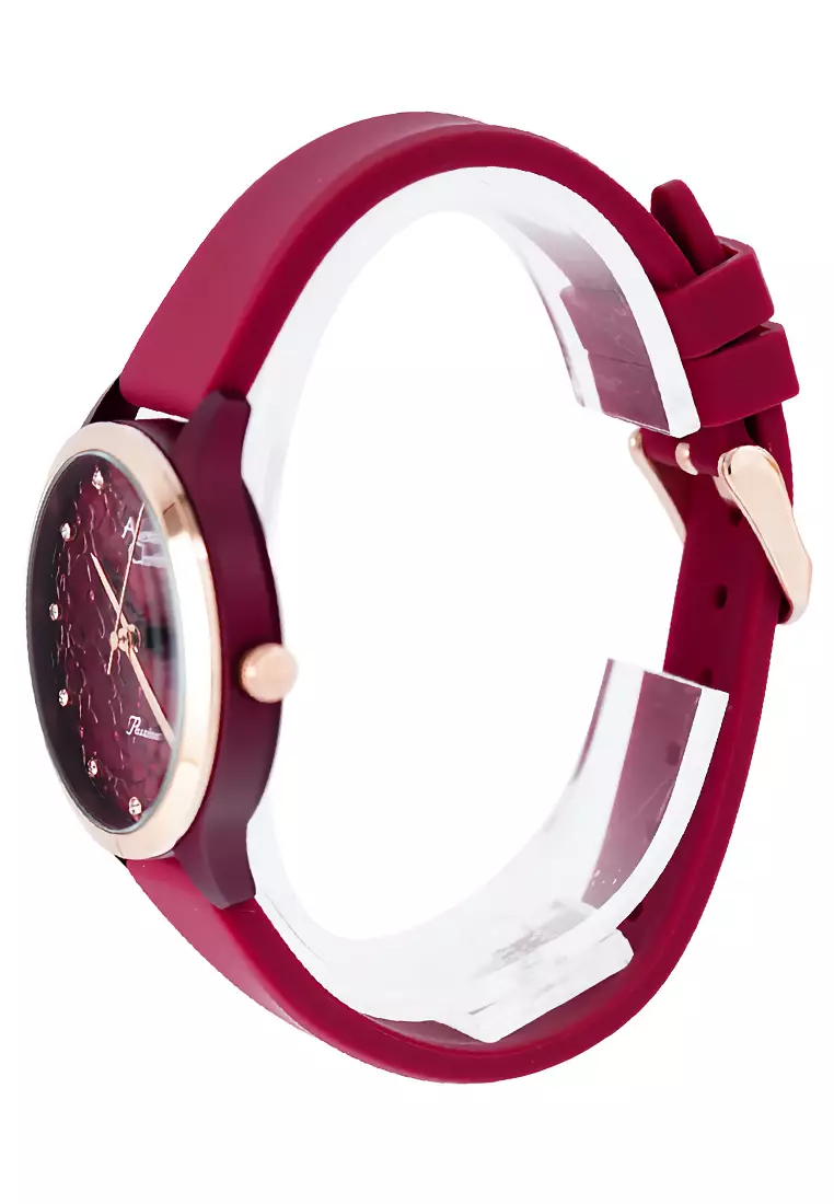 Alexandre Christie - Jam Tangan Analog Wanita - Red - Rubber Strap - 2A03LHRRGRE