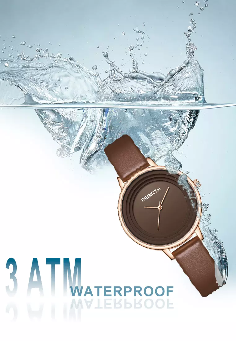 Jam Tangan Wanita Minimalist Dial Tali Kulit Anti Air Jam Tangan Cewek brown