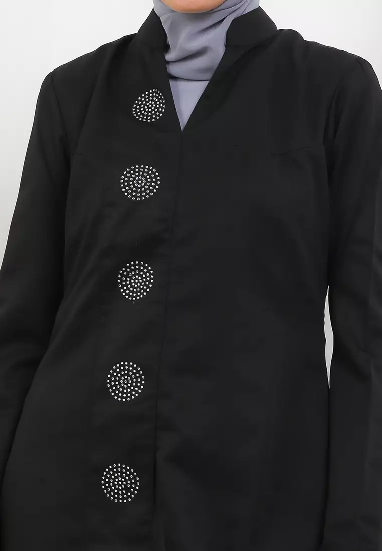 Denika Tunic In Black W/ Swaroski Accent