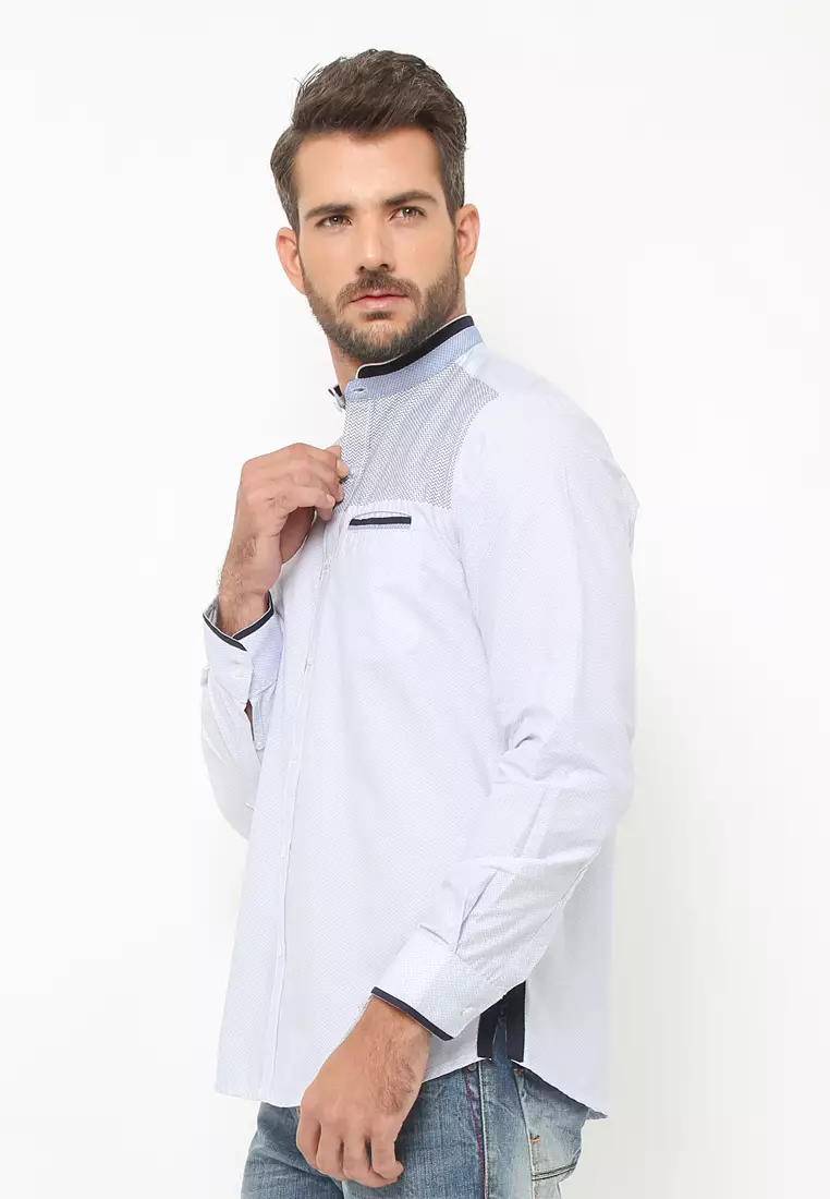 LGS - Baju Koko - Lengan Panjang - Two Tone Colour - Putih - CSH.281.S973K.295.C-L/S