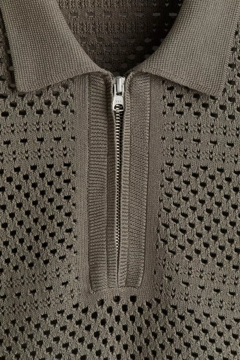 Relaxed Fit Hole-knit polo shirt