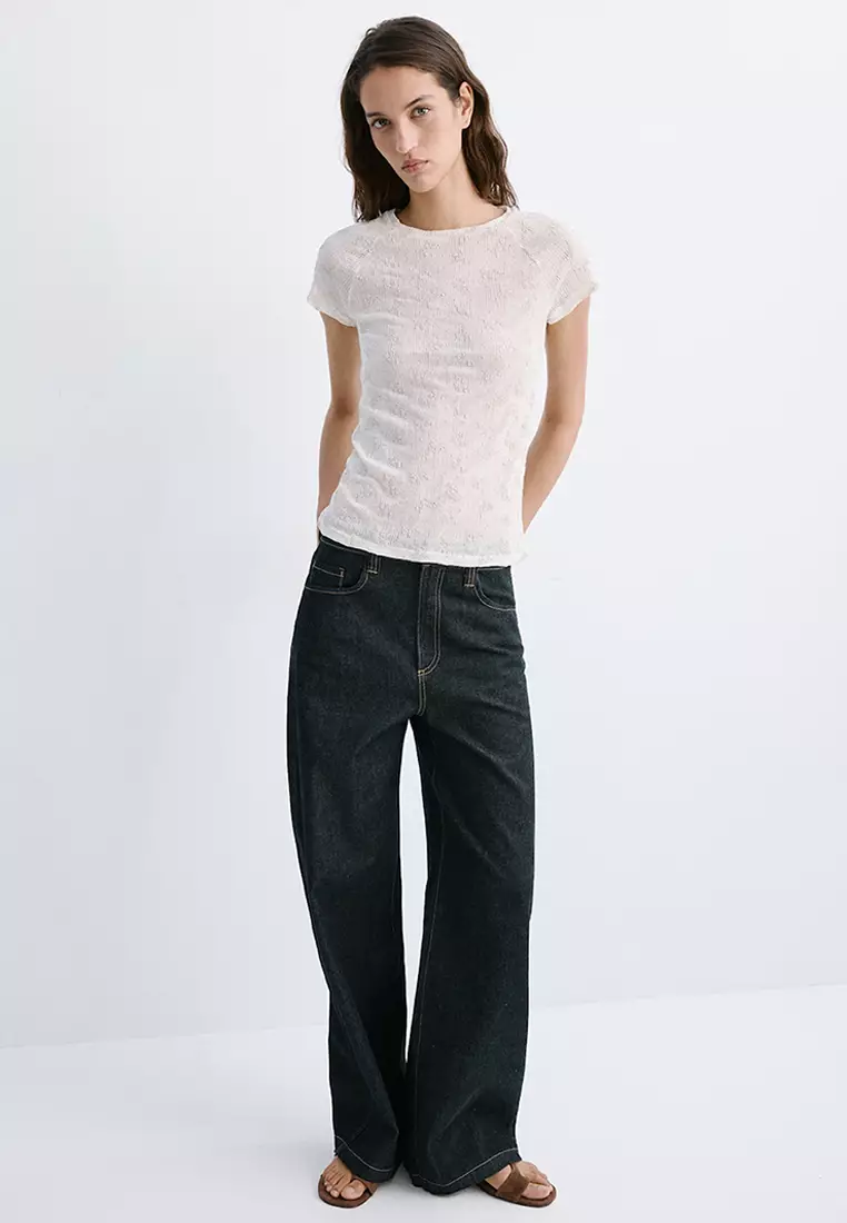 T-Shirt With Raised Embroidered Details