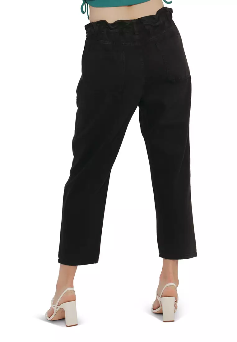 Buy London Rag Black Paper bag Waist Pants Online ZALORA Malaysia