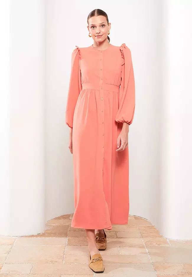 Straight maxi dress with hot sale sleeves