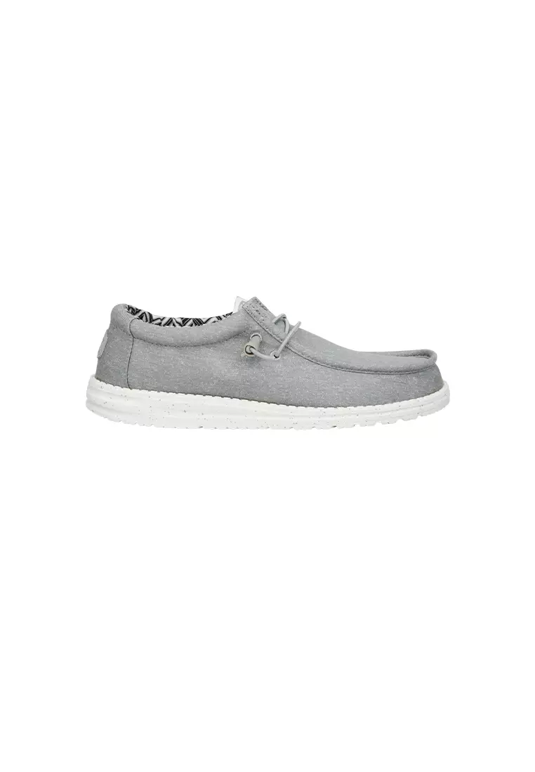 Discount on HeyDude  shoes - SKU: HeyDude Men's Wally Stretch Canvas in Light Grey