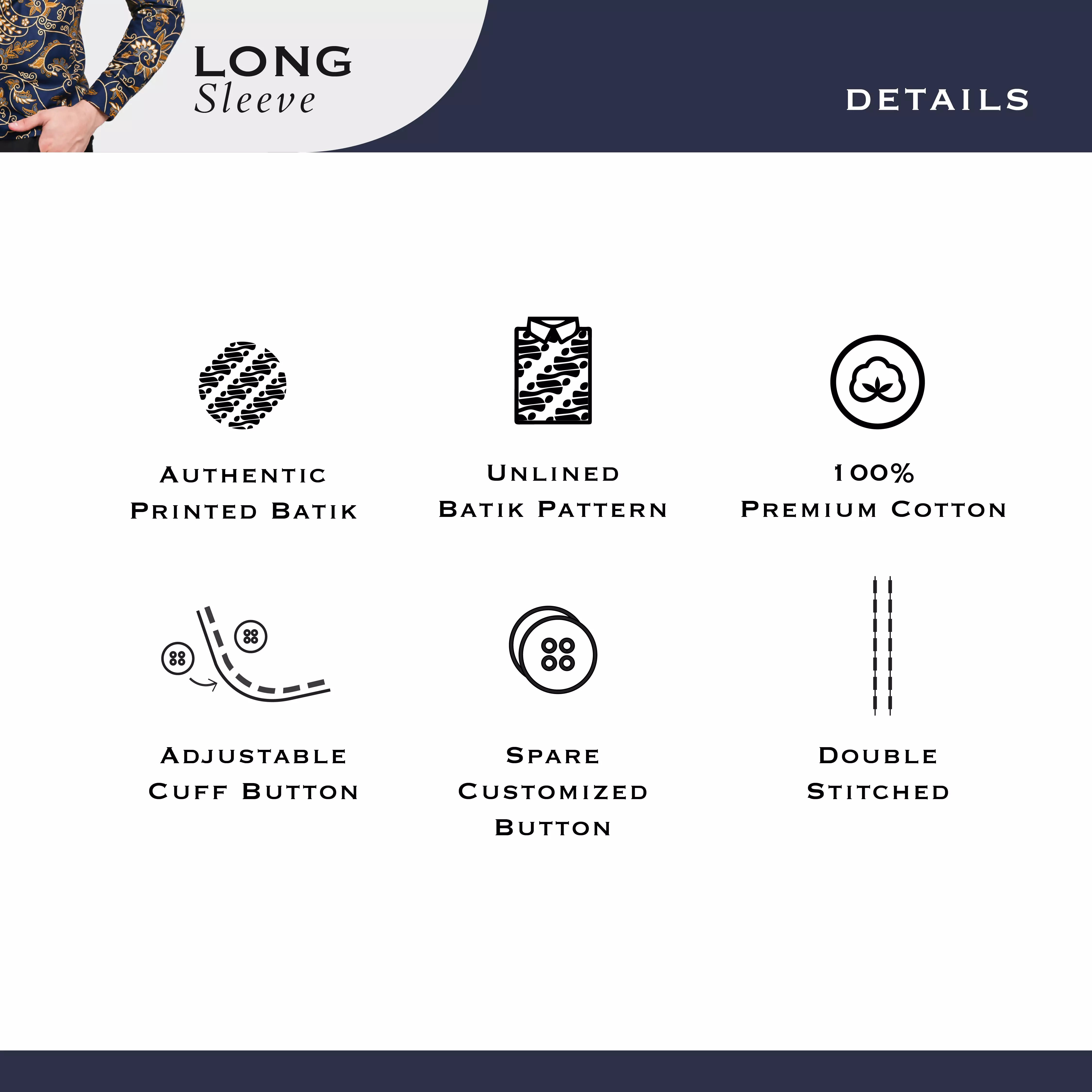 Slimfit Vendra Kemeja Batik Pria Lengan Panjang