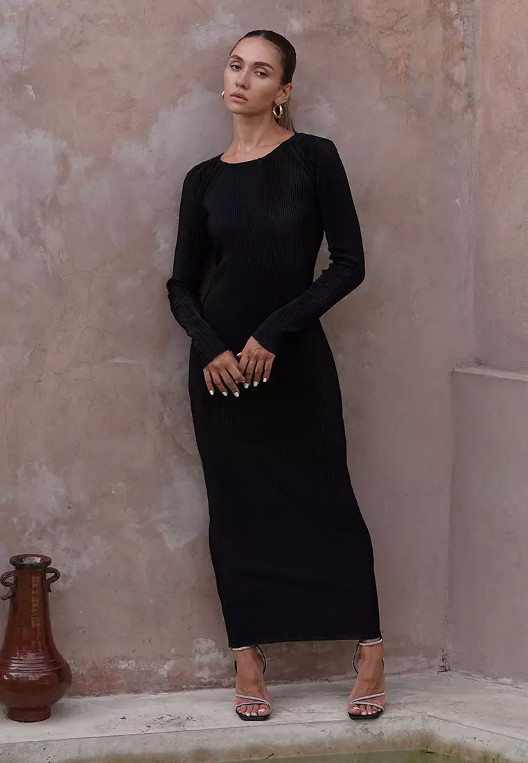 Buy KNUE Pleated Long Sleeves Dress 2024 Online ZALORA Singapore