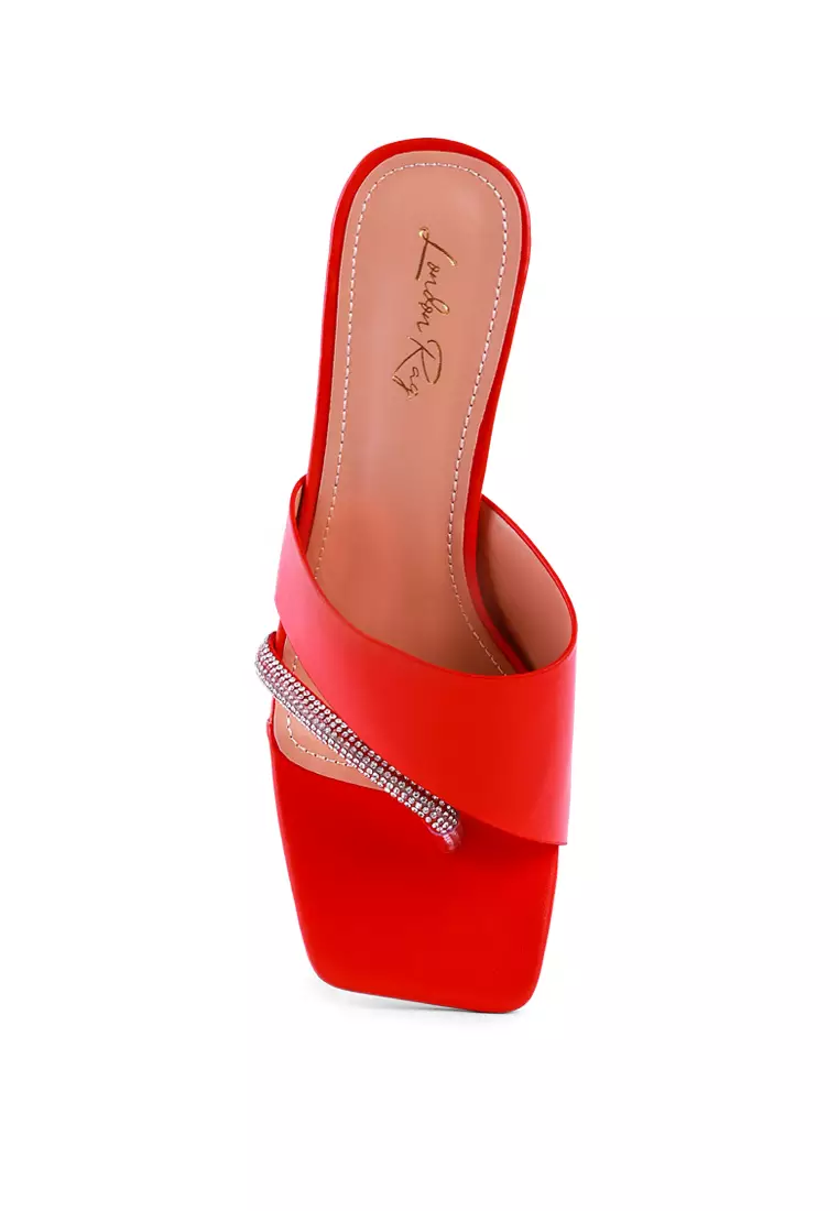 Buy London Rag Red Crystal Lined Low Heel Sandals 2024 Online ZALORA