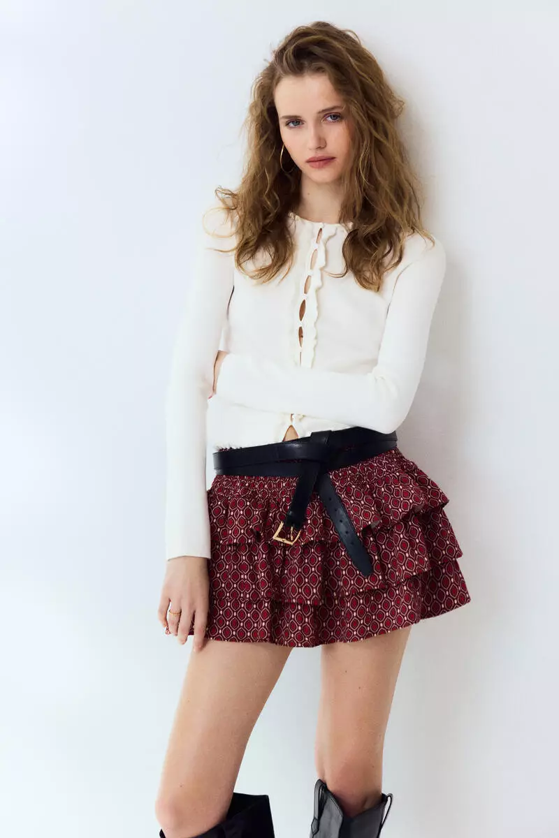 Frill-trimmed cardigan