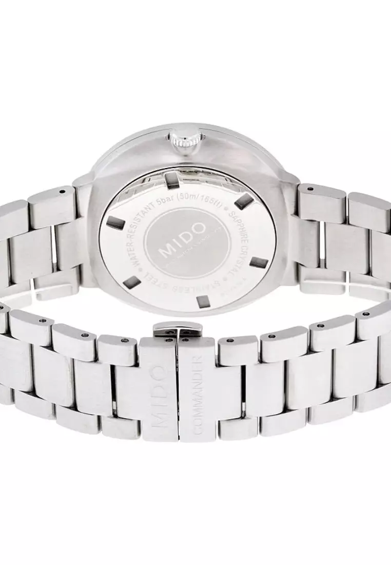 MIDO 瑞士美度指挥官二号銀色錶盤自動機械腕錶 M0144301103100