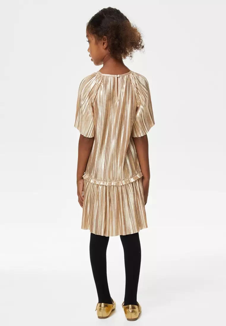 Buy MARKS SPENCER Plisse Metallic Dress 2025 Online ZALORA