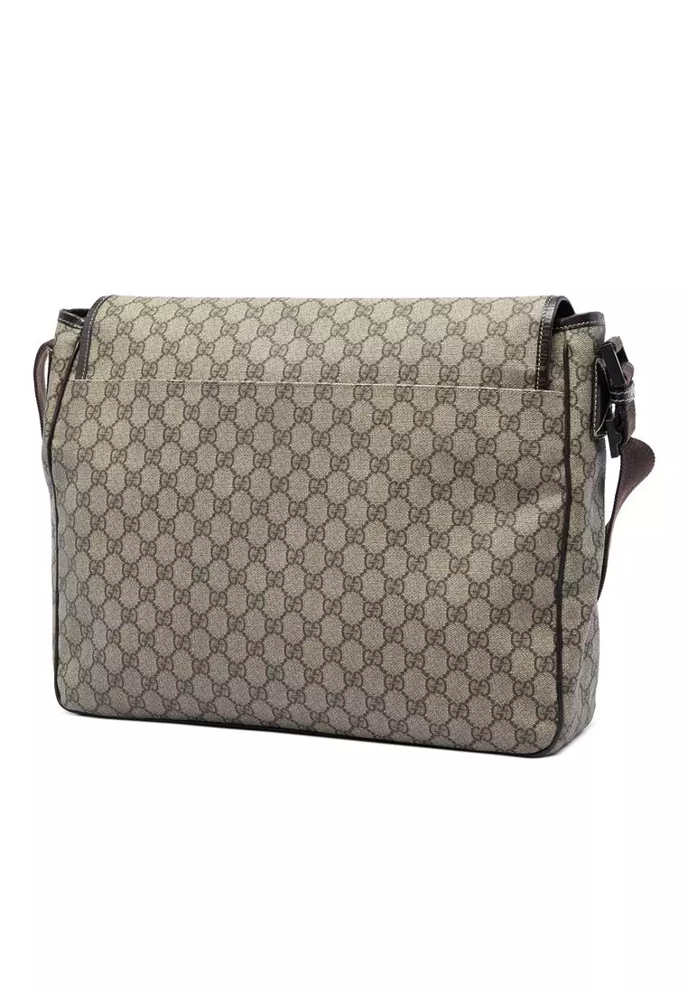 Pre-Loved Gucci Large Gg Supreme Interlocking G Messenger Bag