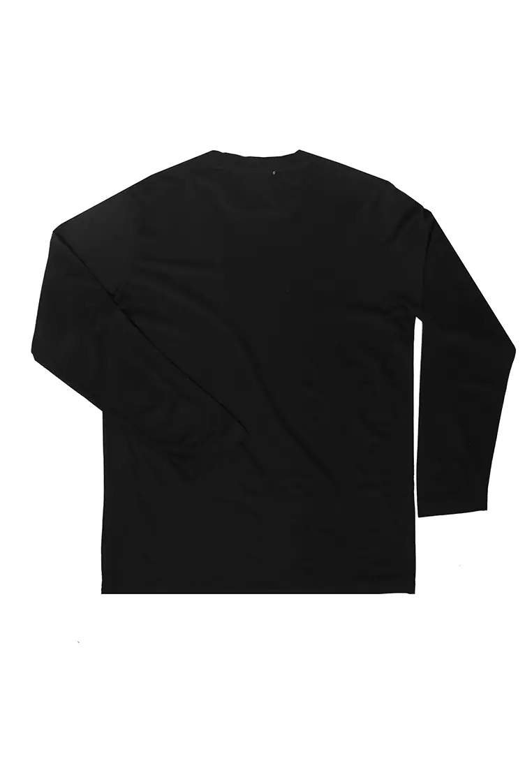 MT934S Kaos Lengan Panjang Pria Men Logo chest ZigZag Hitam