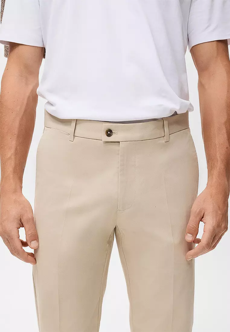 Regular-Fit Cotton Trousers