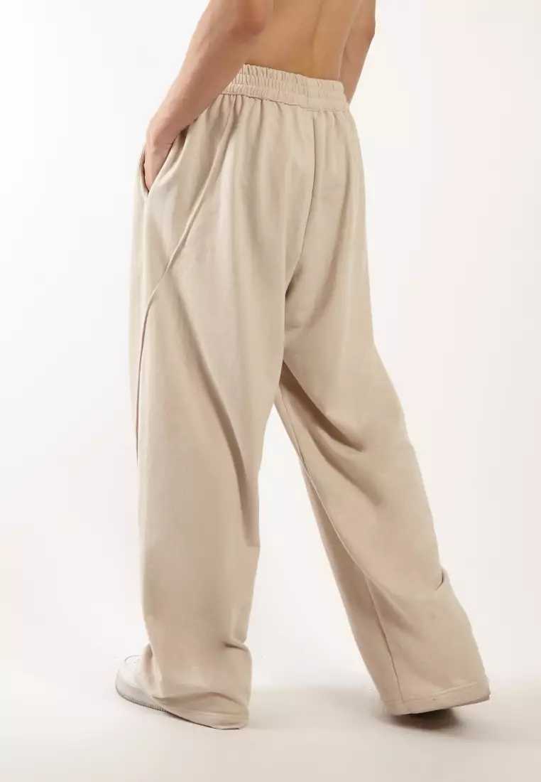 VEDECI X OCWA KENDRICK FLARE TRACK PANTS BEIGE CREAM