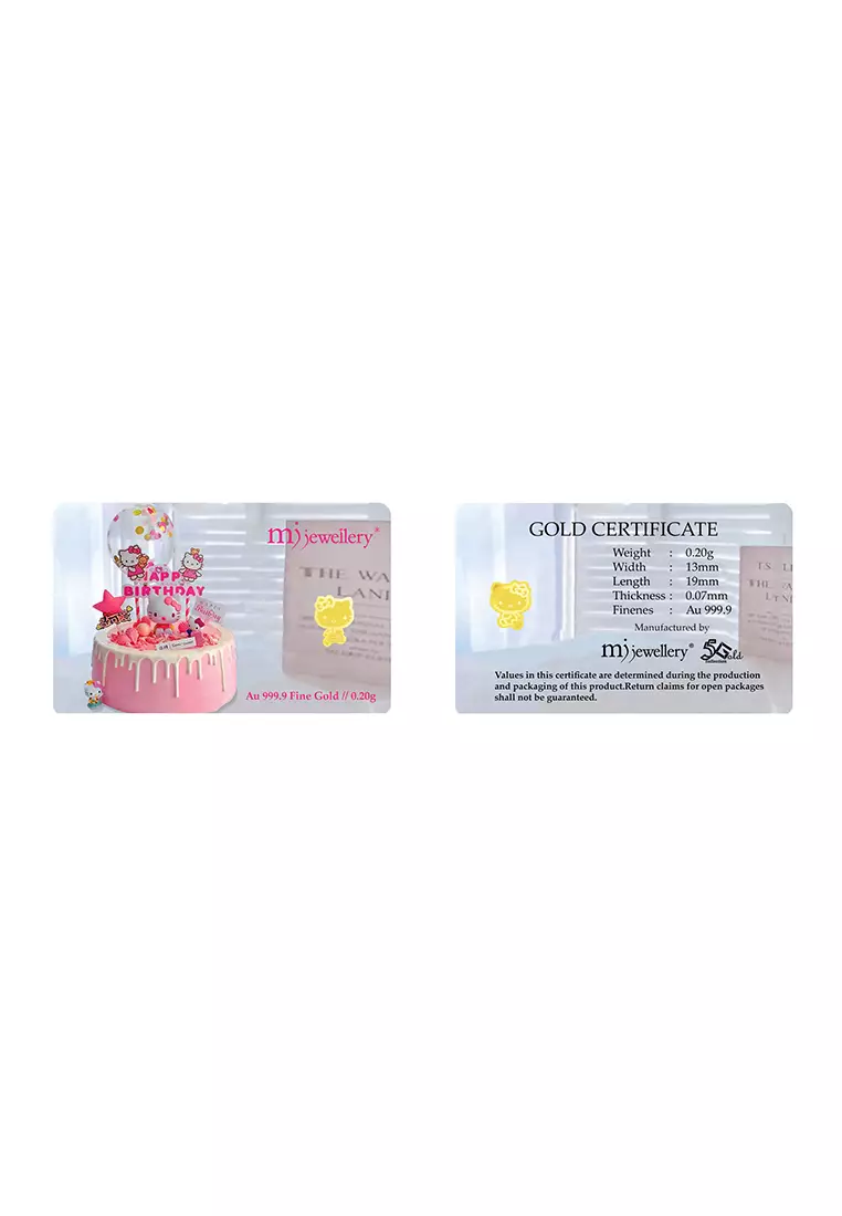 5G Gold Collection 999.9/24K Hello Kitty Happy Birthday Series Gold Bar (0.2g)