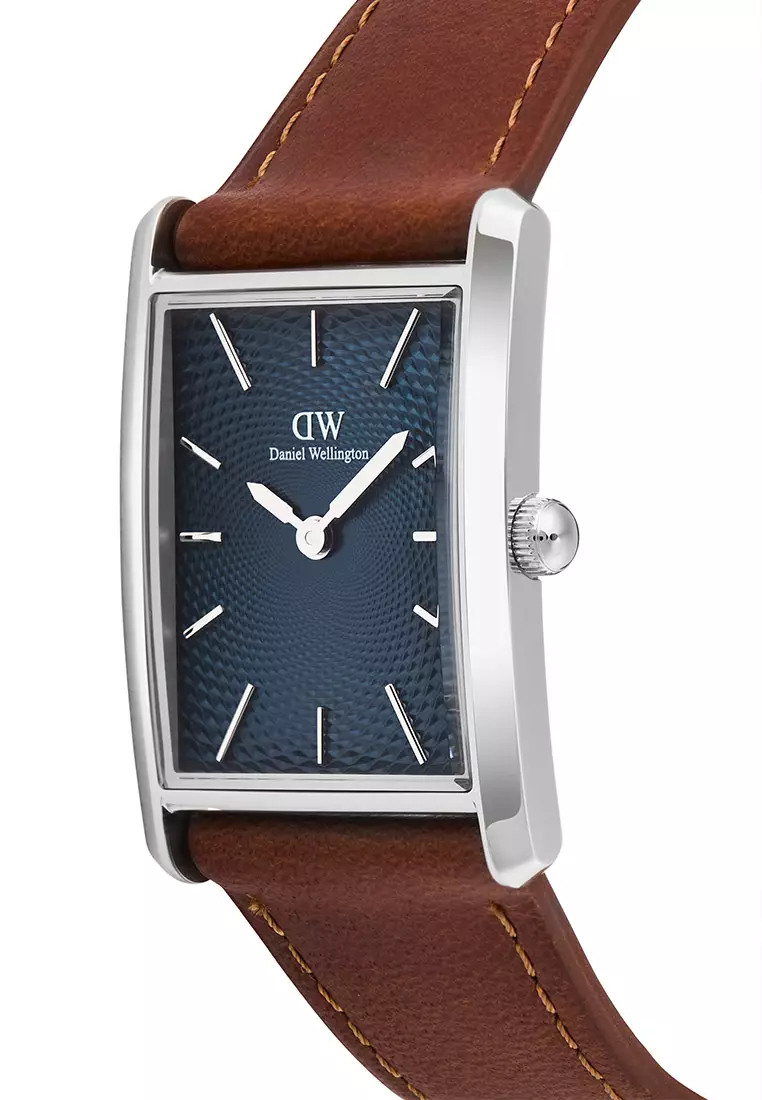 Daniel Wellington Bound, Orologio Unisex Rettangolare, Cassa In Acciaio 316L, Quadrante Smeraldo, Cinturino Intercambiabile
