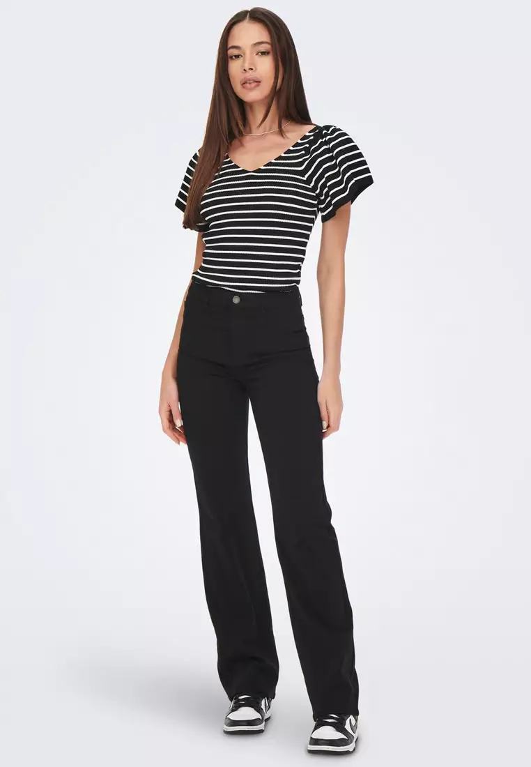 Leelo Stripe Back V-Neck Top