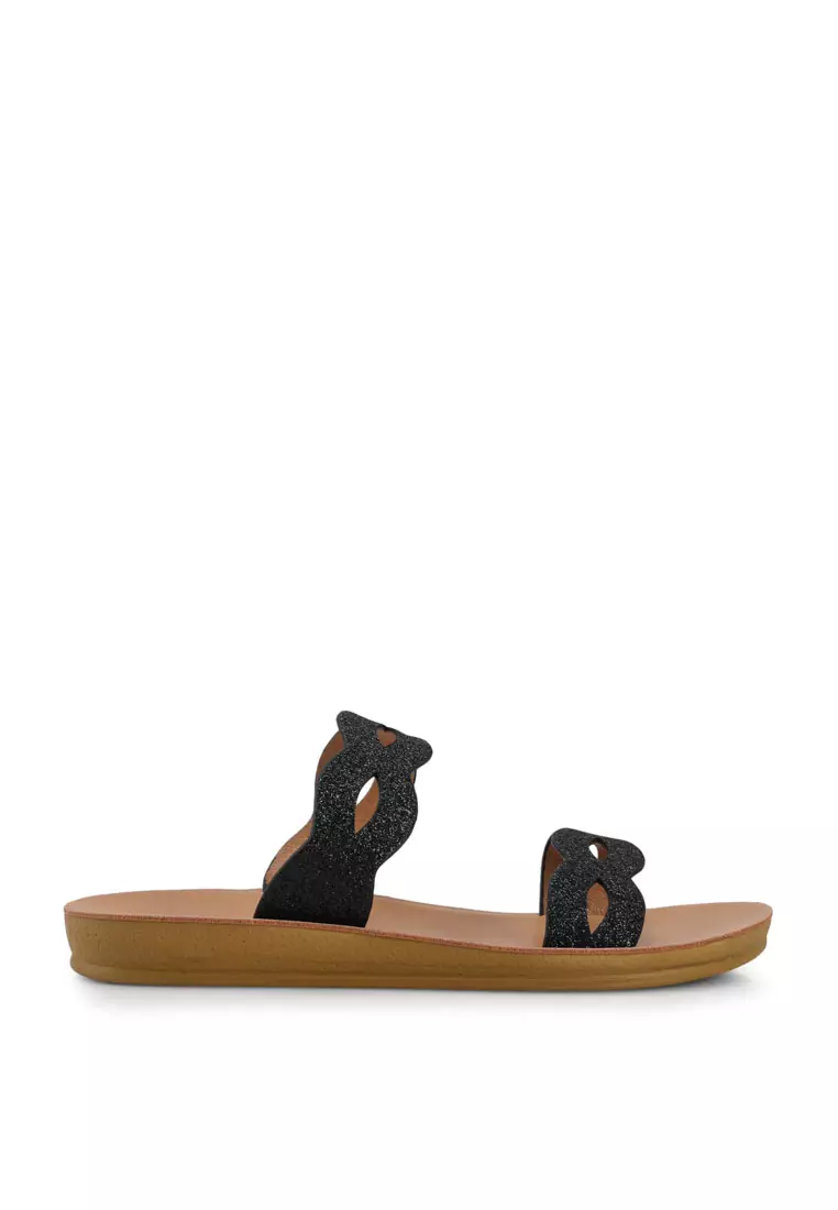 Discount on Noveni  shoes - SKU: Glitter Double Strap Sandals
