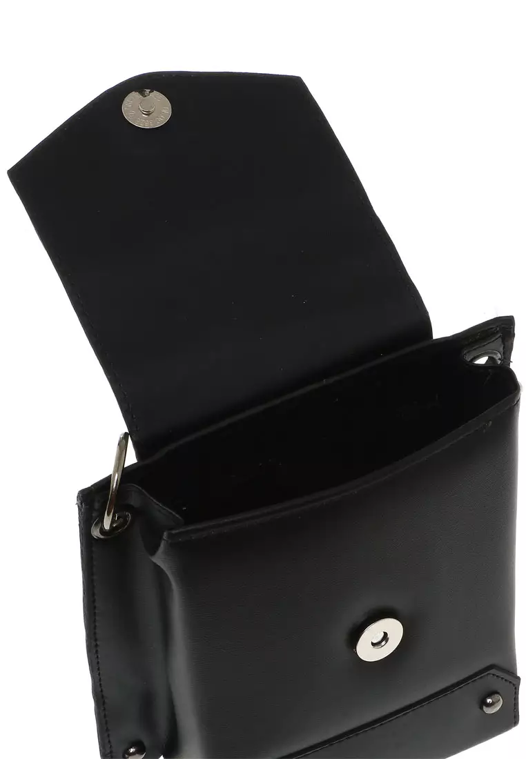 Xena Slingbag Wanita Tali Rantai Motif Polos High Quality Premium - Black