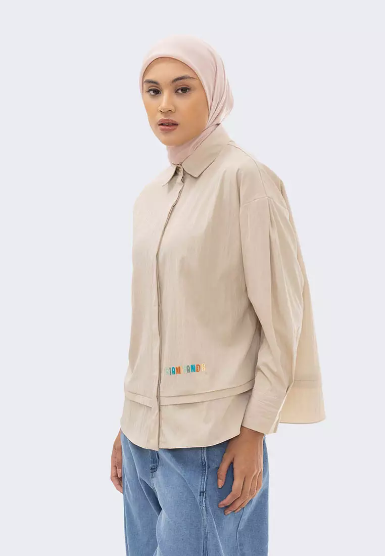 Ria Miranda Cream Merlot Shirt
