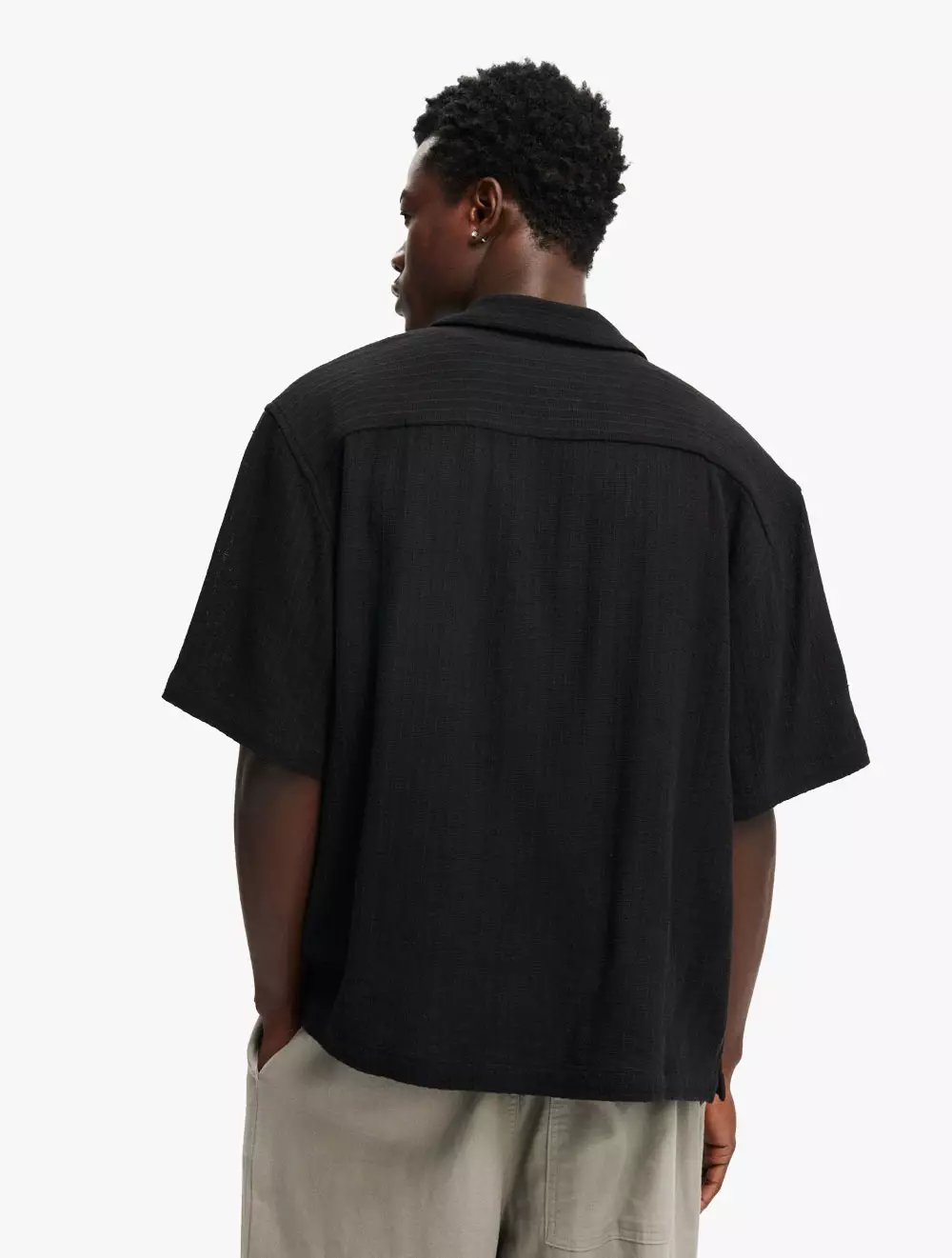 Cotton On - SHIRTS - Box Fit Short Sleeve Shirt - BLACK