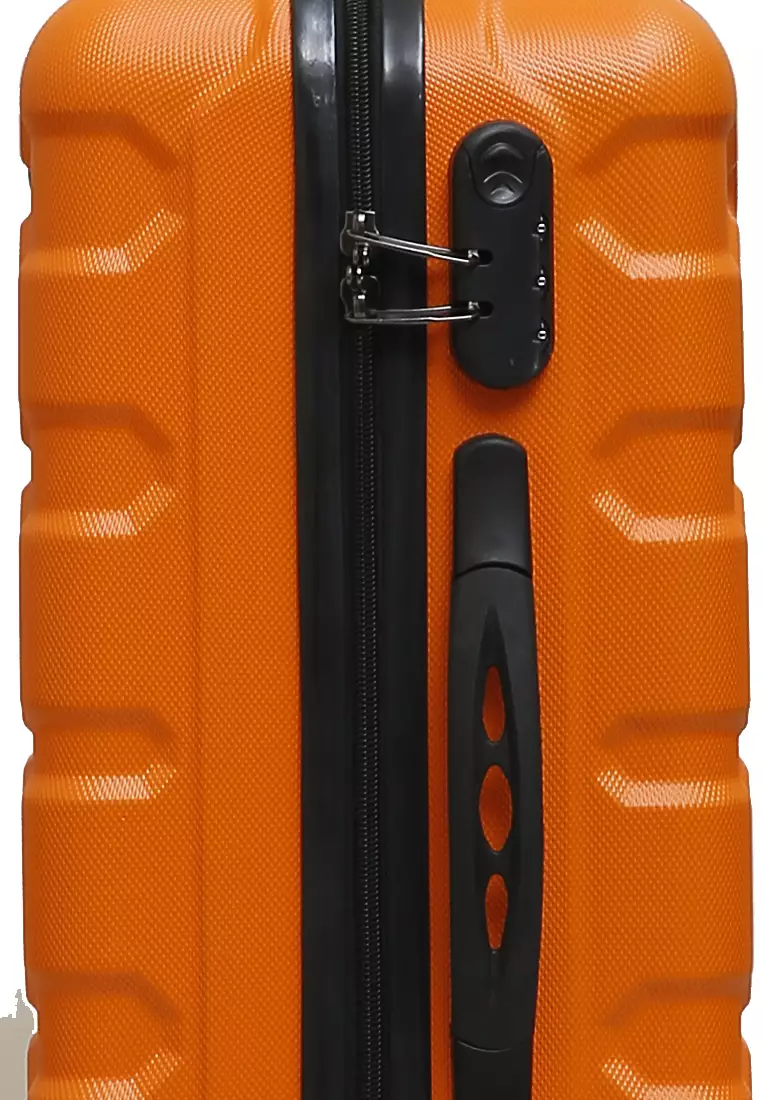 Carlton Koper Hardcase Unisex Size 20 Inch Tas Travel Combination Lock Large Compartment Material ABS+PVC Coated ORIGINAL - Orange