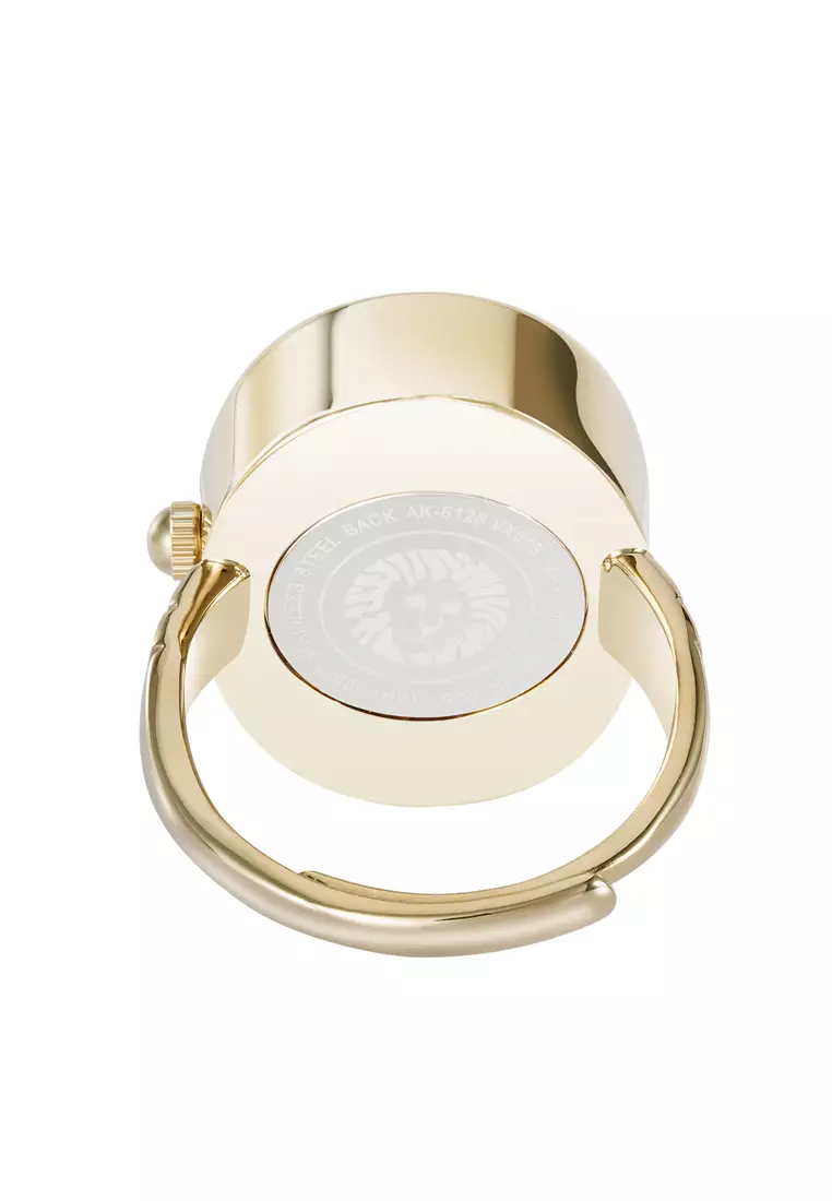 Anne Klein White Mother of Pearl Oval Gemstone Ring Watch