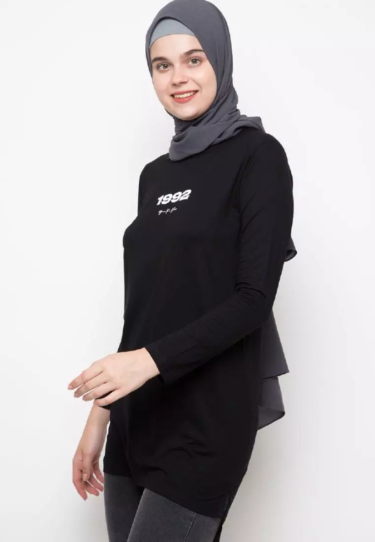 LTC86 thirdday mls 1992 hitam hijab lengan panjang wanita