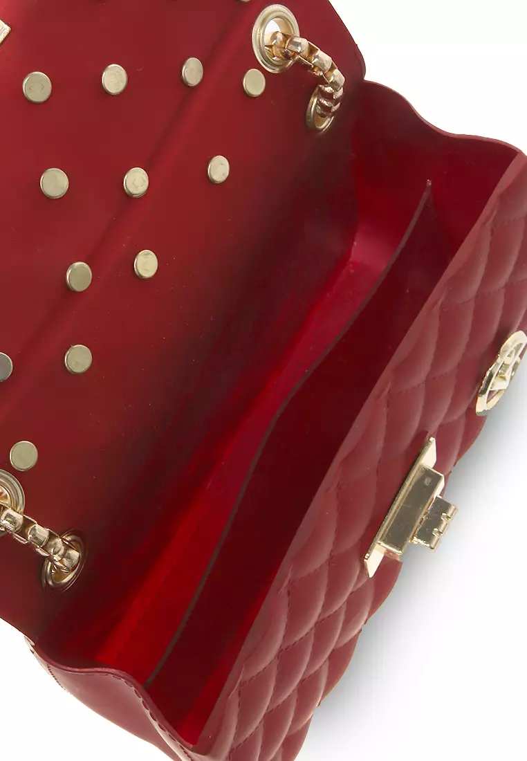 Hata Tas Slempang Wanita Free Boneka & Syal Random Slingbags Jelly - Maroon