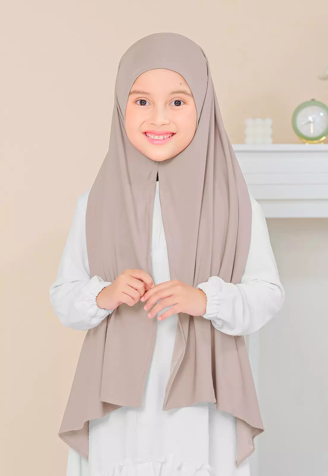 Cotton Bee - Calla Oval Instan | Hijab Pashmina Instan Anak - Summer Sand