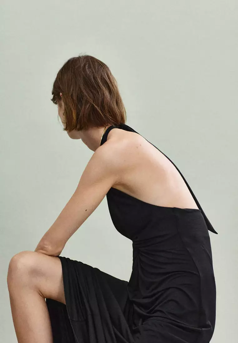 Buy Mango Draped Halter Dress 2026 Online