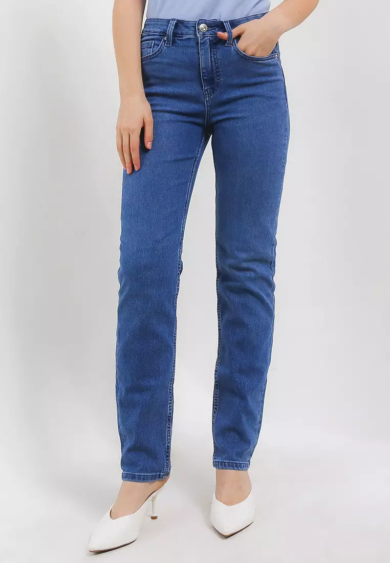 Jual Marks & Spencer Sienna Straight Leg Jeans With Stretch Original ...