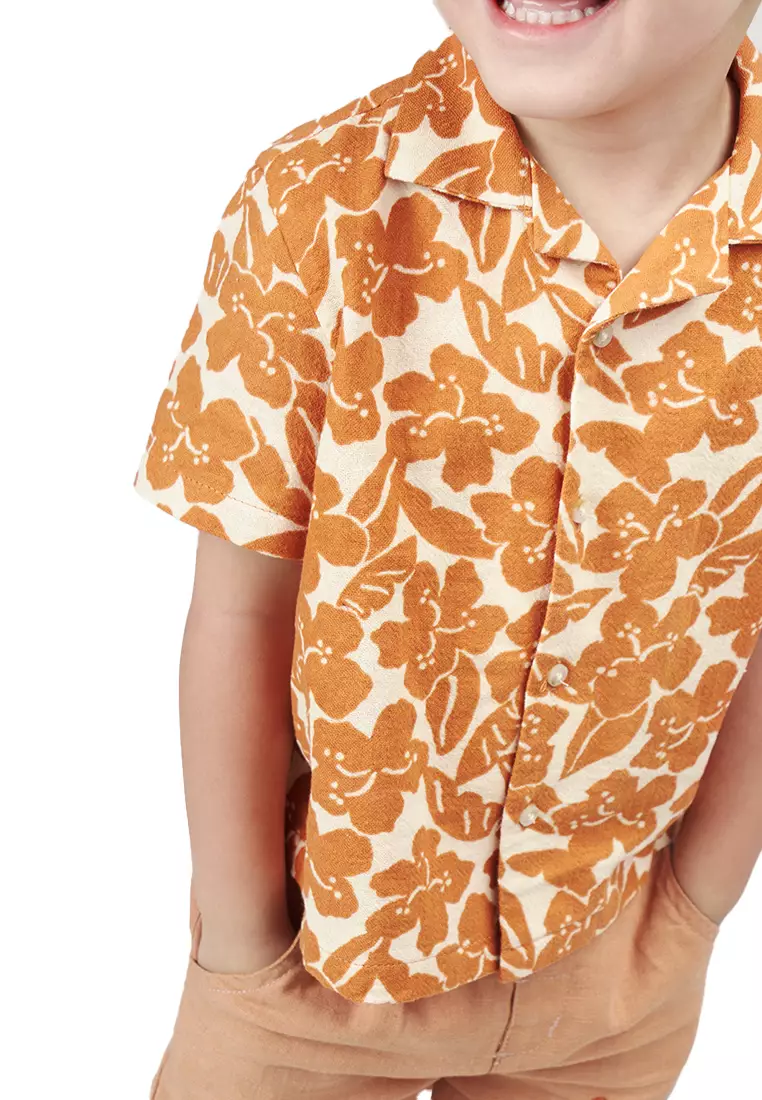 Baby Boys Floral Printed Shirt