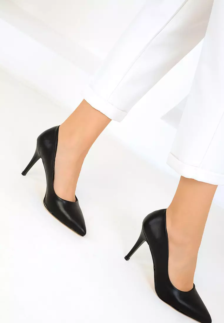 19550 Model Black Women's Classic Heeled Shoes