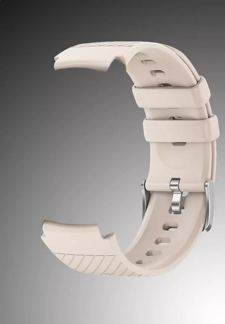 Smartwatch + Wireless Earphones White - Unisex Round Smart Watch - 1.39 inch Large HD Screen - Stainless Steel Bracelet + 1 Free Rubber Strap - Silver Color