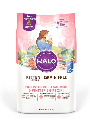 Halo Halo Holistic Grain Free Wild Salmon & Whitefish Recipe for Kitten 1B81CESFFD7CDAGS_1