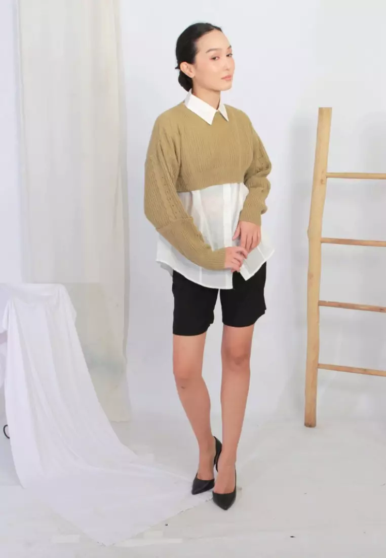 Zee Knit Blouse in Beige