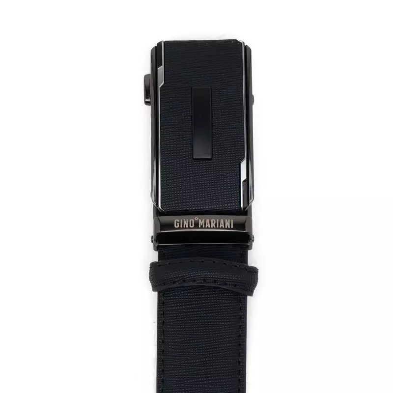 Gino Mariani Fiero Buckle Belt Kulit Pria Black
