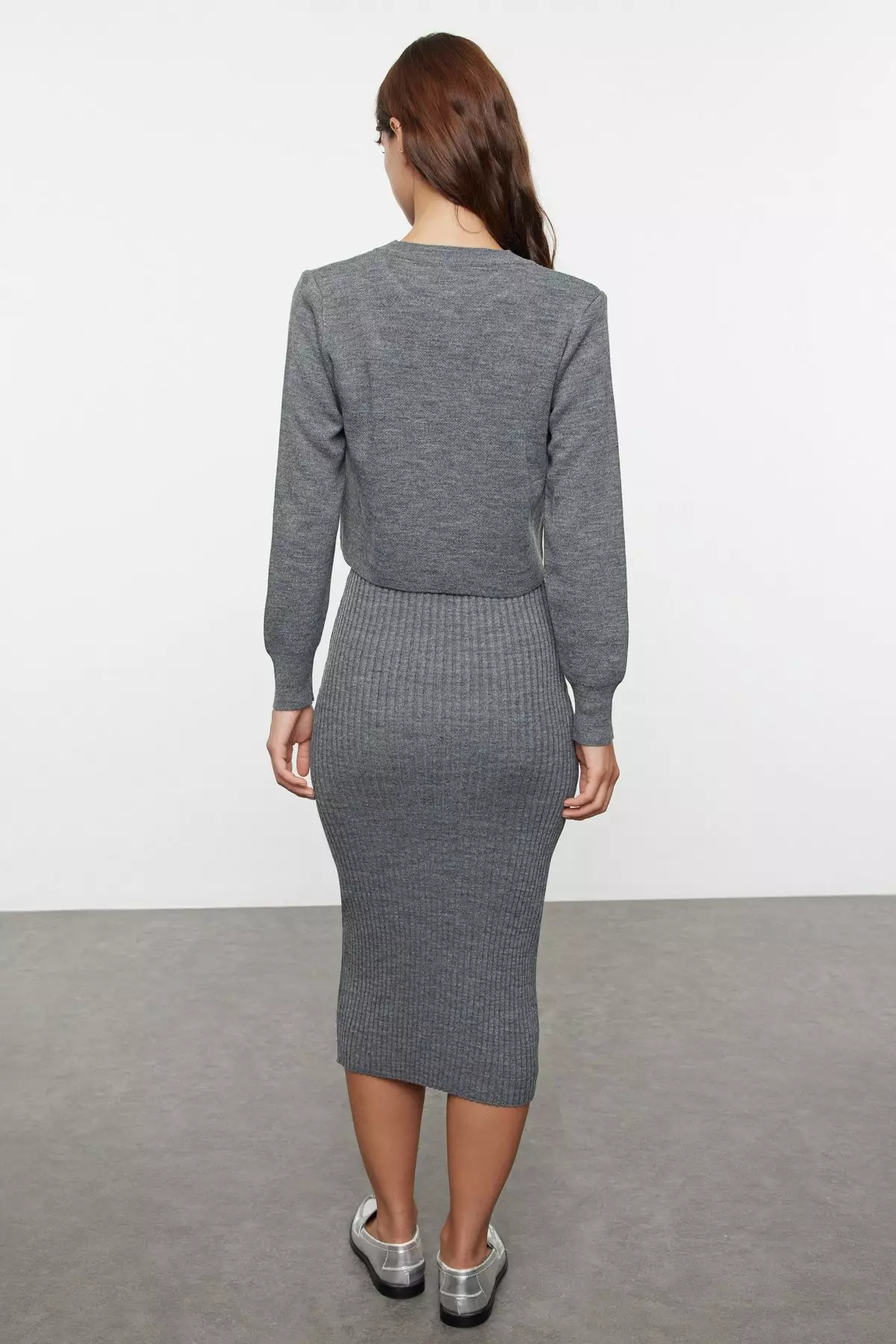 Sleeveless Knit Dress with Cardigan