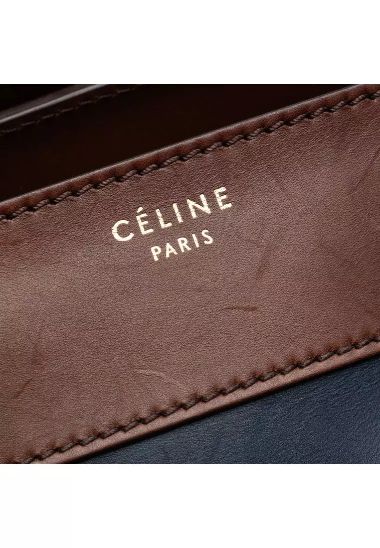 Pre-Loved Celine Mini Tricolor Leather Luggage Tote