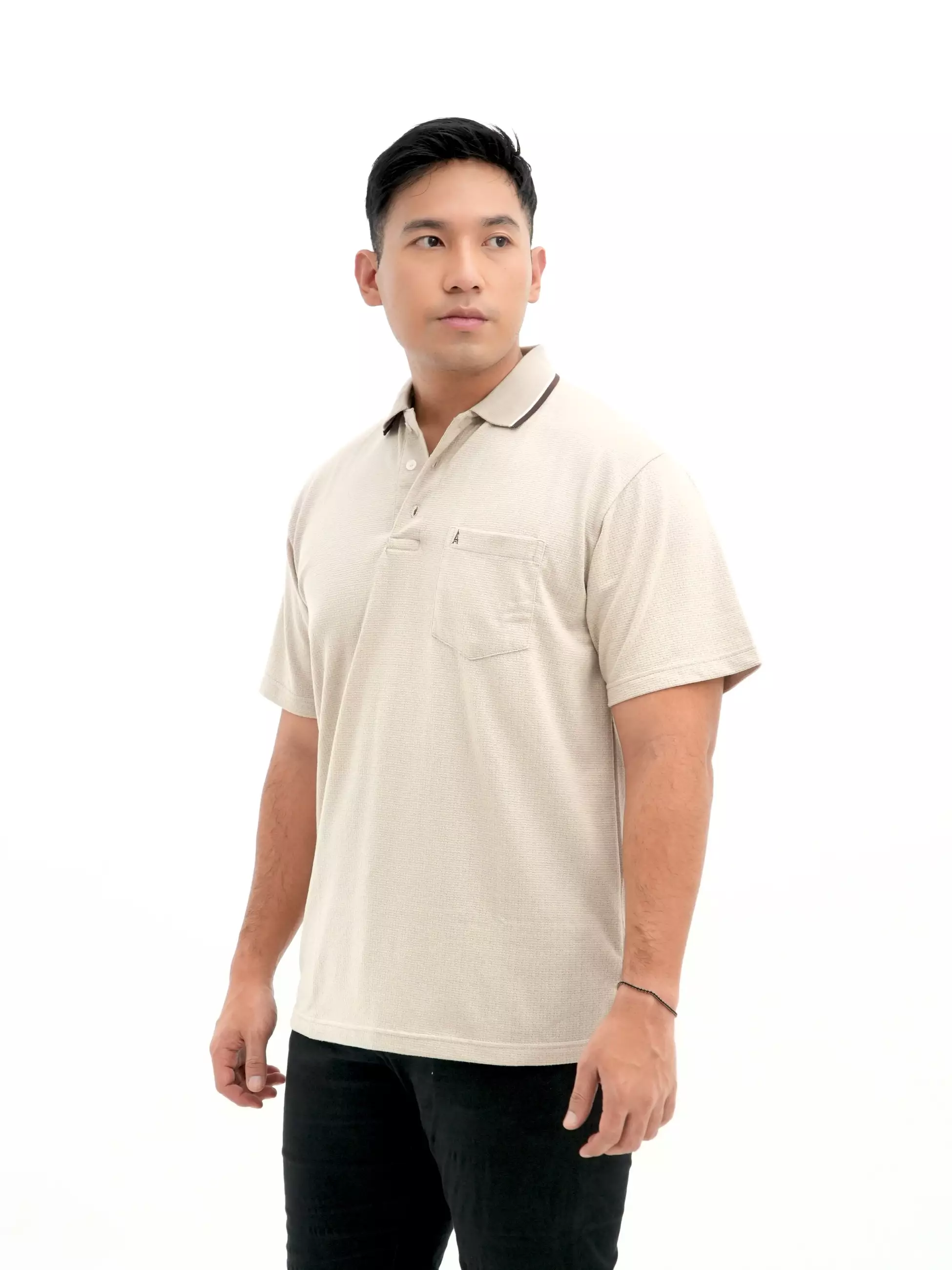 Polo Shirt Lengan Pendek Krem 3455