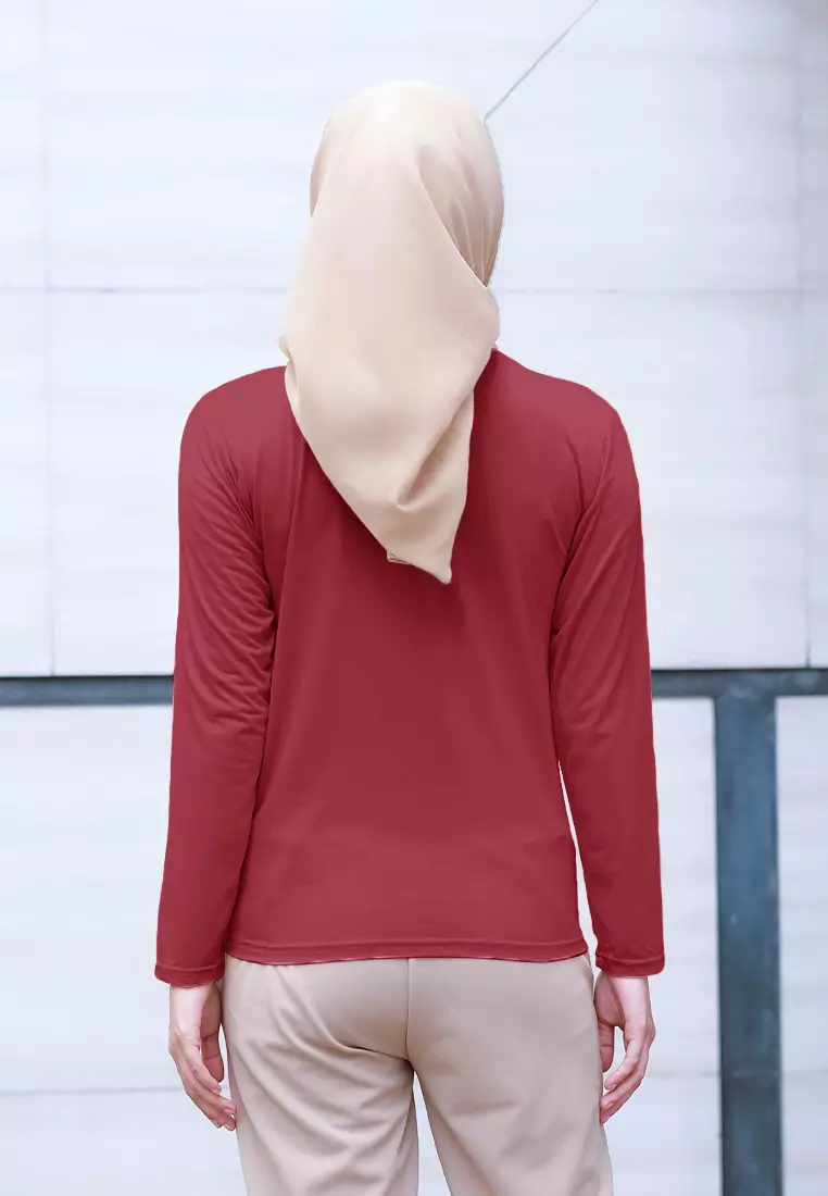 Cotton Bee - Manset Lengan Panjang Aneisha Inner Rayon - Red Cherry - L
