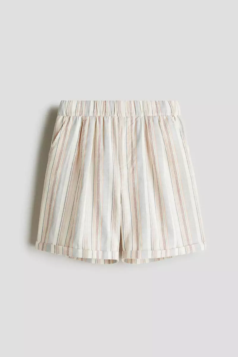 Knee-length cotton shorts