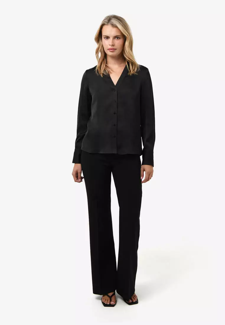 Lila V-neck Satin Blouse