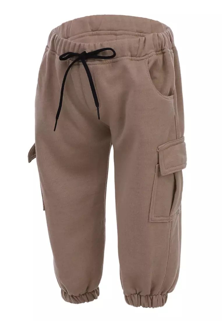 Wileen Celana Cargo Anak Unisex Kid Long Pants Slim Fit Comportable Material Fleece ORIGINAL - Mocca